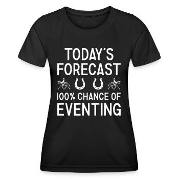 Rider Today's Forecast Eventing - Frauen Funktions-T-Shirt - Schwarz - Vorne - AI Model Female 172 light (172cm)
