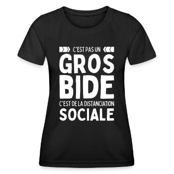 J'ai Pas Un Gros Bide Humour Anti Sociale Distance - T-shirt sport Femme - noir - Devant - AI Model Female 172 light (172cm)