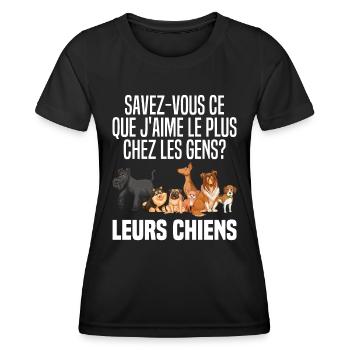 Cadeau Amateur De Chien Humour Amoureux des Chiens - T-shirt sport Femme - noir - Devant - AI Model Female 172 light (172cm)