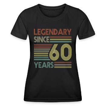 60 anniversaires légendaires depuis 60 ans - T-shirt sport Femme - noir - Devant - AI Model Female 172 light (172cm)