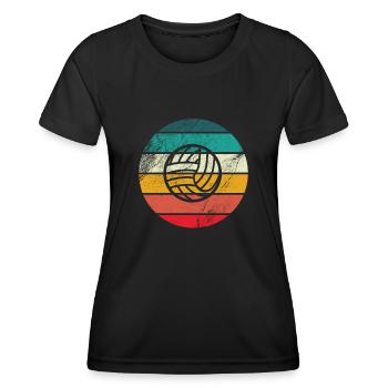 Beach Volleyball Volleyballer - Retro Volleyball - Frauen Funktions-T-Shirt - Schwarz - Vorne - AI Model Female 172 light (172cm)