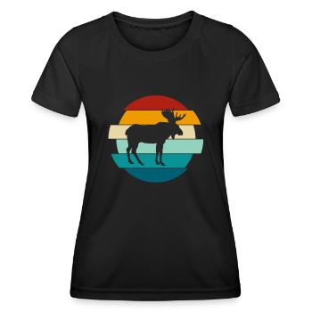 Cadeau rétro Moose Vintage Moose - T-shirt sport Femme - noir - Devant - AI Model Female 172 light (172cm)