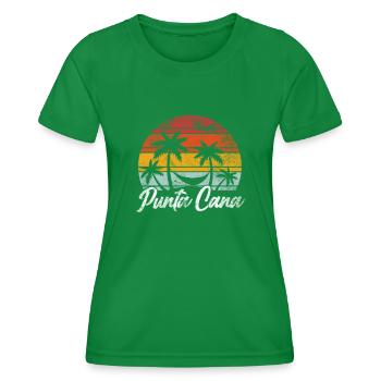Punta Cana - République Dominicaine Souvenir Rétro - T-shirt sport Femme - vert - Devant - AI Model Female 172 dark (172cm)