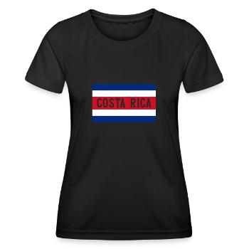 Costa Rica - Costa Rica Flagge - Frauen Funktions-T-Shirt - Schwarz - Vorne - AI Model Female 172 light (172cm)