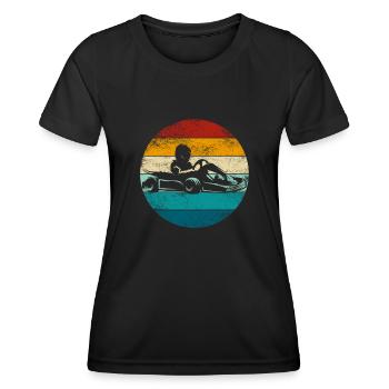 Go Kart Fahrer - Kartfahrer Wettrennen - Frauen Funktions-T-Shirt - Schwarz - Vorne - AI Model Female 172 light (172cm)