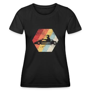 Go Kart Fahrer - Kartfahrer Wettrennen - Frauen Funktions-T-Shirt - Schwarz - Vorne - AI Model Female 172 light (172cm)
