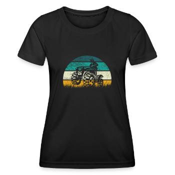 Quad Retro ATV Vintage Offroad - T-shirt sport Femme - noir - Devant - AI Model Female 172 light (172cm)