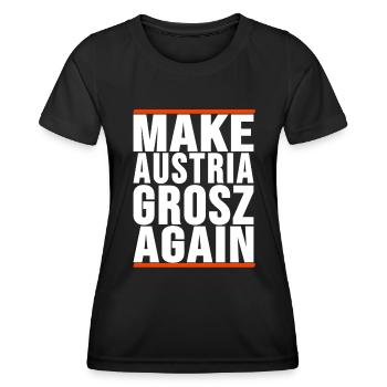 make Austria Grosz again - Frauen Funktions-T-Shirt - Schwarz - Vorne - AI Model Female 172 light (172cm)
