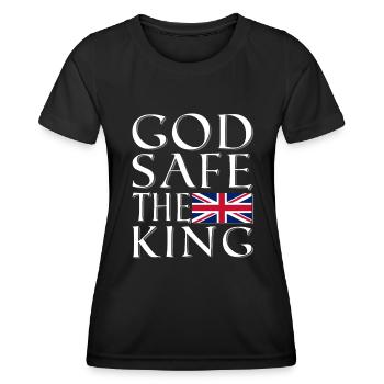 dieu en sécurité le roi - T-shirt sport Femme - noir - Devant - AI Model Female 172 light (172cm)