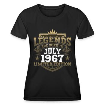 Légende Juillet 1967 55ème Anniversaire Cadeau Hommes - T-shirt sport Femme - noir - Devant - AI Model Female 172 light (172cm)