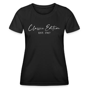 Classic Edition 1967 – minimalist typography - Women's Functional T-Shirt - black - Front - AI Model Female 172 light (172cm)