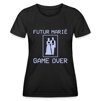 Futur Marié Game Over Enterrement Vie Garçon EVG - T-shirt sport Femme - noir - Devant - AI Model Female 172 light (172cm)