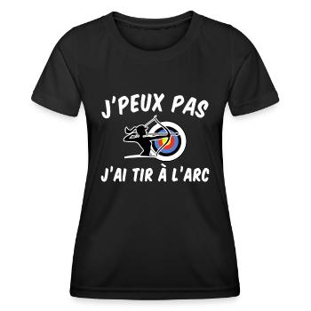 J'Peux Pas J'ai Tir à l'Arc Cadeau Archer Femme - T-shirt sport Femme - noir - Devant - AI Model Female 172 light (172cm)