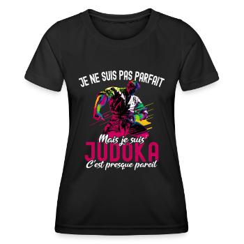 Je ne suis pas Parfait Judo Humour Judoka Drole - T-shirt sport Femme - noir - Devant - AI Model Female 172 light (172cm)