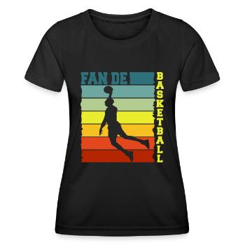 Fan Basketball Humour Basket Retro Basketteur - T-shirt sport Femme - noir - Devant - AI Model Female 172 light (172cm)