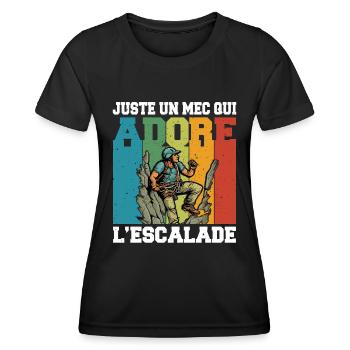 Adore Escalade Vintage Grimpeur Alpinisme Varappe - T-shirt sport Femme - noir - Devant - AI Model Female 172 light (172cm)