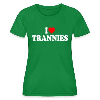I love trannies - T-shirt sport Femme - vert - Devant - AI Model Female 172 dark (172cm)