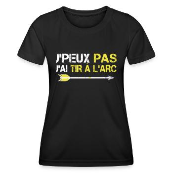 J'Peux Pas J'ai Tir a l Arc Humour Tir à L'arc Fun - T-shirt sport Femme - noir - Devant - AI Model Female 172 light (172cm)