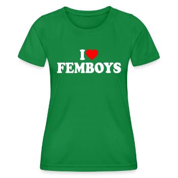 I love femboys - T-shirt sport Femme - vert - Devant - AI Model Female 172 dark (172cm)