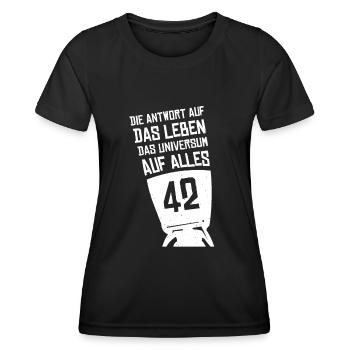 Answer 42 - Women's Functional T-Shirt - black - Front - AI Model Female 172 light (172cm)