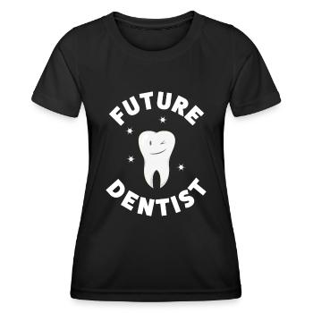 Cadeau de dent dentaire mignon futur dentiste - T-shirt sport Femme - noir - Devant - AI Model Female 172 light (172cm)