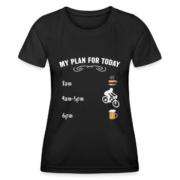 Planifiez aujourd’hui - Vtt Beer Coffee - T-shirt sport Femme - noir - Devant - AI Model Female 172 light (172cm)