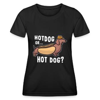 Hotdog or Hot Dog - Funny Sausage Gift - Women's Functional T-Shirt - black - Front - AI Model Female 172 light (172cm)