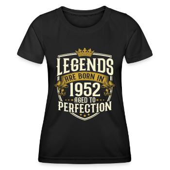 Né en 1952 Legends Cadeau d’anniversaire - T-shirt sport Femme - noir - Devant - AI Model Female 172 light (172cm)