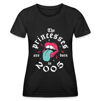 18 ans anniversaire prncesses are born in 2005 - T-shirt sport Femme - noir - Devant - AI Model Female 172 light (172cm)