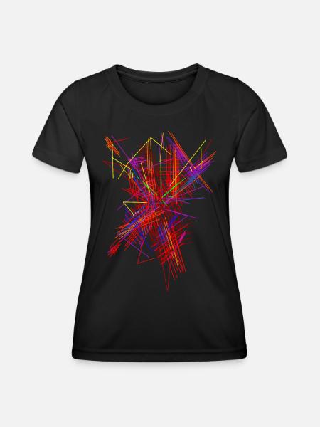 Abstrakt Scifi - Frauen Funktions-T-Shirt - Schwarz