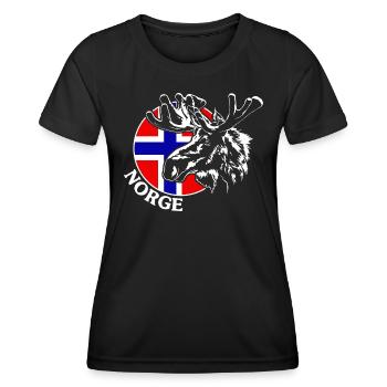 NORGE Elk Norvège Animal Wilderness Wilsigns - T-shirt sport Femme - noir - Devant - AI Model Female 172 light (172cm)
