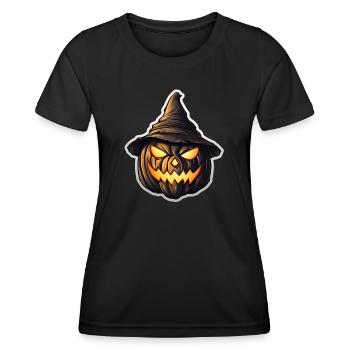 Pumpkinlord Kürbisherr Kürbis Hexe Hut Hexenhut - Frauen Funktions-T-Shirt - Schwarz - Vorne - AI Model Female 172 light (172cm)