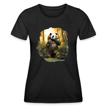 Panda Forest Bamboo Hiker Backpack Plants - T-shirt sport Femme - noir - Devant - AI Model Female 172 light (172cm)