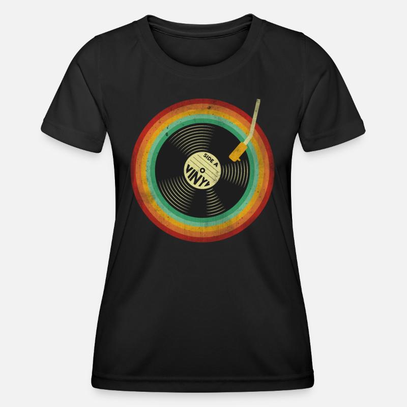 Retro Vinyl Vintage - Women's Functional T-Shirt - black