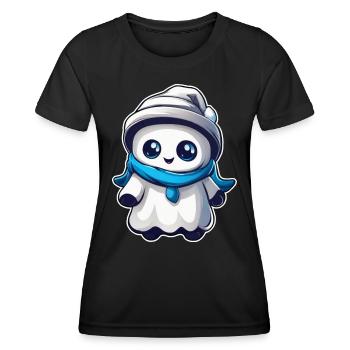 Mignon petit croque-mitaine avec casquette - T-shirt sport Femme - noir - Devant - AI Model Female 172 light (172cm)