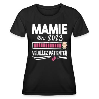 2025 Mamie Grand-Mère Retraitée Retraite Cadeau - T-shirt sport Femme - noir - Devant - AI Model Female 172 light (172cm)