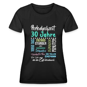 Perlenhochzeit 30 Jahre Hochzeit Partner Feiern - Frauen Funktions-T-Shirt - Schwarz - Vorne - AI Model Female 172 light (172cm)