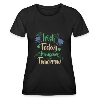 Fête de la Saint-Patrick Fête irlandaise de la gueule de bois - T-shirt sport Femme - noir - Devant - AI Model Female 172 light (172cm)
