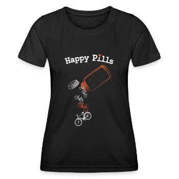 Radfahren Happy Freizeit Rad Sport Natur Humor - Frauen Funktions-T-Shirt - Schwarz - Vorne - AI Model Female 172 light (172cm)