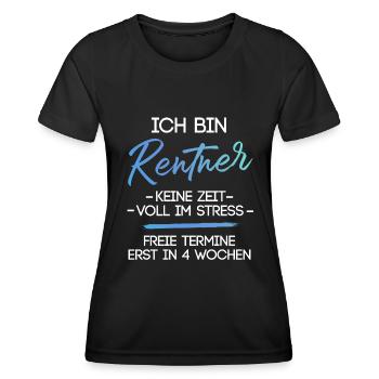 Rentner Stress Ruhestand Rente Humor Lustig - Frauen Funktions-T-Shirt - Schwarz - Vorne - AI Model Female 172 light (172cm)