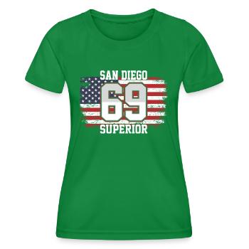 San Diego - Frauen Funktions-T-Shirt - Kelly Green - Vorne - AI Model Female 172 dark (172cm)