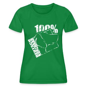 GERMAN SHORTHAIR 100 Dogs Dog Wilsigns Hunting Dogs - Women's Functional T-Shirt - kelly green - Front - AI Model Female 172 dark (172cm)