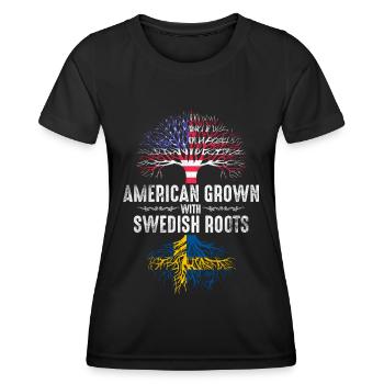 Américains d’origine suédoise - T-shirt sport Femme - noir - Devant - AI Model Female 172 light (172cm)