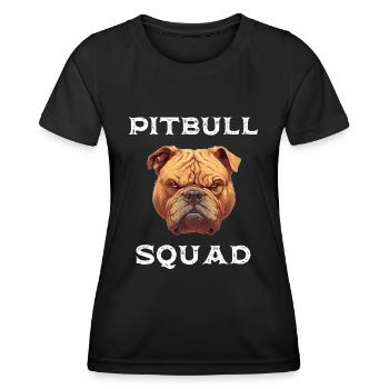 Pitbull Squad - Hundedesign - Frauen Funktions-T-Shirt - Schwarz - Vorne - AI Model Female 172 light (172cm)