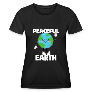 Earth Day - Peaceful Earth - Frauen Funktions-T-Shirt - Schwarz - Vorne - AI Model Female 172 light (172cm)