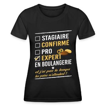 Boulanger boulangerie boulangère - T-shirt sport Femme - noir - Devant - AI Model Female 172 light (172cm)