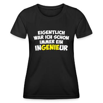 Ingenieur Genie Abschluss Geschenk - Frauen Funktions-T-Shirt - Schwarz - Vorne - AI Model Female 172 light (172cm)