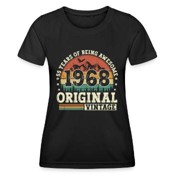 55 birthday gift born in 1968 - Women's Functional T-Shirt - black - Front - AI Model Female 172 light (172cm)