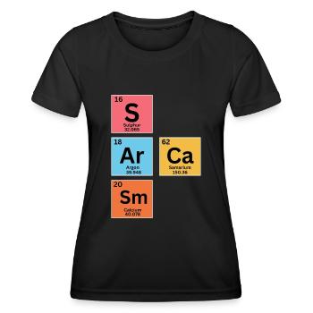 Sarcasme - Tableau périodique - T-shirt sport Femme - noir - Devant - AI Model Female 172 light (172cm)