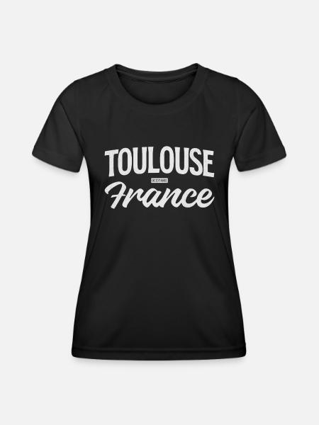 Toulouse Frankreich Typografie - Frauen Funktions-T-Shirt - Schwarz